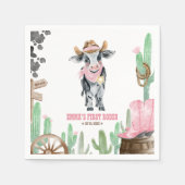 Serviette En Papier First Rodeo 1st Birthday Baby Cow (Devant)
