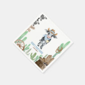 Serviette En Papier First Rodeo 1st Birthday Baby Cow (Coin)