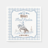 Serviette En Papier First Rodeo 1st Birthday Blue Western (Devant)