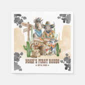 Serviette En Papier First Rodeo 1st Birthday Cute Animals Wild West (Devant)