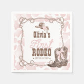 Serviette En Papier First Rodeo 1st Birthday Dusty Pink (Devant)
