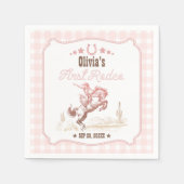 Serviette En Papier First Rodeo 1st Birthday Pink Western (Devant)