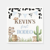 Serviette En Papier First Rodeo Cowboy Baby Birthday Napkin (Devant)