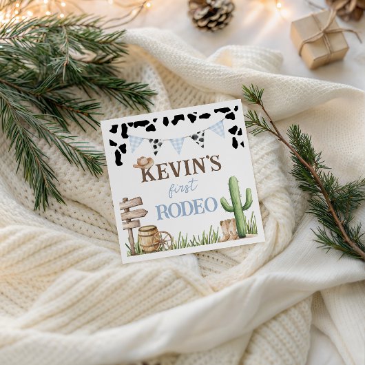 Serviette En Papier First Rodeo Cowboy Baby Birthday Napkin