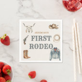 Serviette En Papier First Rodeo Wild West Cowboy Blue Birthday (En situation)