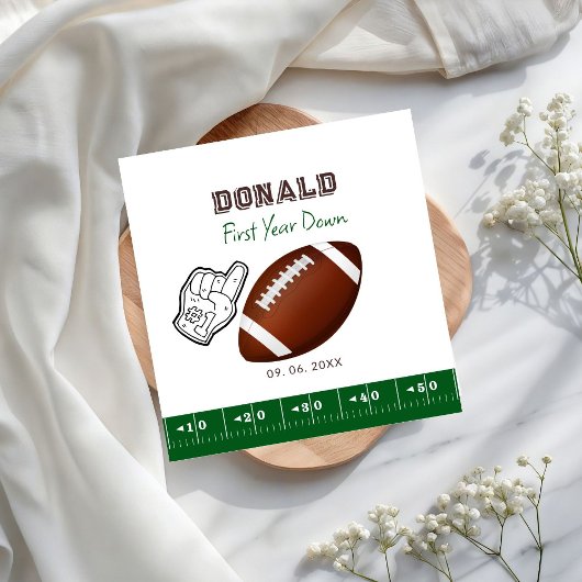Serviette En Papier First Year Down Football Birthday