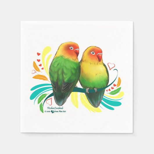 Serviette En Papier Fischer Lovebirds (Devant)