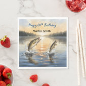 Serviette En Papier Fishing 60th birthday 60th birthday  (En situation)