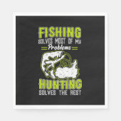 Serviette En Papier Fishing Solves Most Of My Problems (Devant)