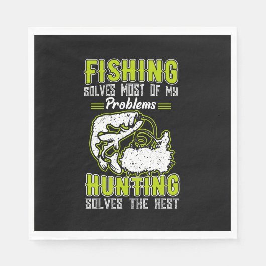 Serviette En Papier Fishing Solves Most Of My Problems (Devant)