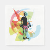 Serviette En Papier Fitness Abstrait Art of Man Lifting Dumbbells (Devant)