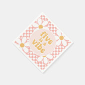 Serviette En Papier Five est un Vibe Pink Daisy Checker (Coin)