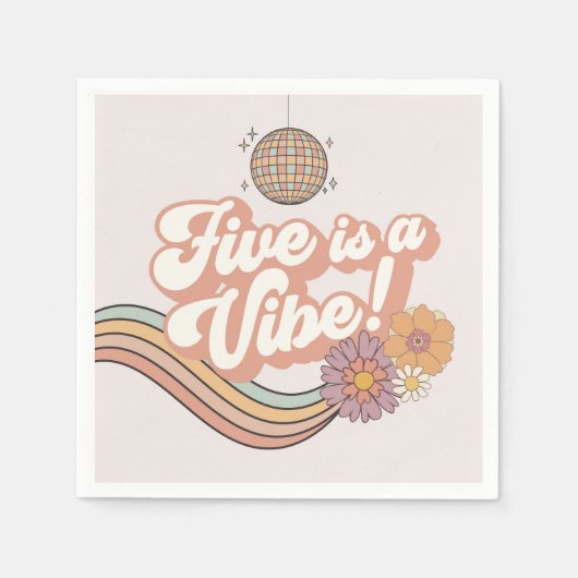 Serviette En Papier Five est une Vibe 5e anniversaire plaques de fête (Devant)