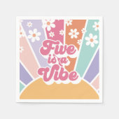 Serviette En Papier Five est une Vibe Retro Sunshine Rainbow Daisy (Devant)