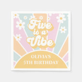Serviette En Papier Five est Vibe pastel Retro Sunshine daisy boho (Devant)