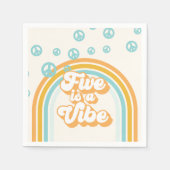 Serviette En Papier Five est Vibe Retro Boy 5e anniversaire (Devant)
