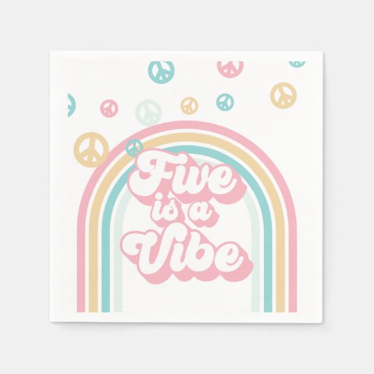 Serviette En Papier Five est Vibe Retro Summer Rainbow (Devant)