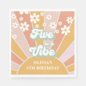Serviette En Papier Five est Vibe Retro Sunshine daisy boho (Devant)