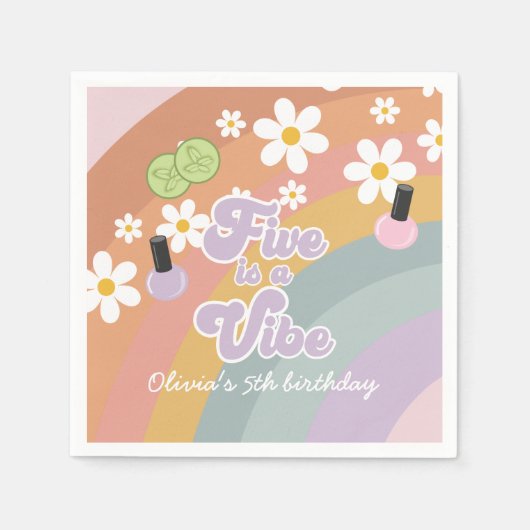 Serviette En Papier Five est vibe Spa Rainbow 5e anniversaire (Devant)