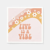 Serviette En Papier Five est Vibe Super Retro Rainbow 5e anniversaire (Devant)