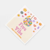 Serviette En Papier Five Is A Vibe Retro Disco Ball 5e fête d'annivers (Coin)