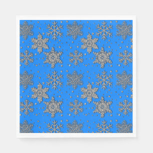 Serviette En Papier Flacon de neige à parties scintillant argentée