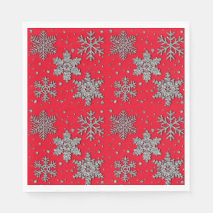 Serviette En Papier Flacon de neige à parties scintillant argentée
