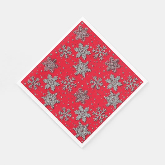 Serviette En Papier Flacon de neige à parties scintillant argentée (Coin)