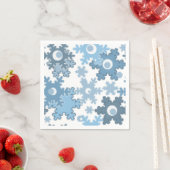 Serviette En Papier Flacon de neige bleu clair d'hiver sans joint (En situation)