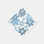 Serviette En Papier Flacon de neige bleu clair d'hiver sans joint (Coin)