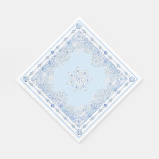 Serviette En Papier Flacon de neige bleu glace (Coin)