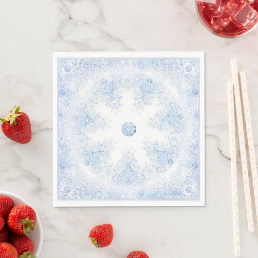 Serviette En Papier Flacon de neige bleu glace (En situation)