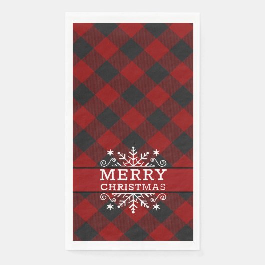 Serviette En Papier Flacon de neige Plaid Joyeux Noël (Devant)