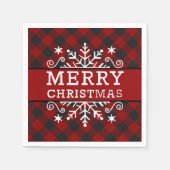 Serviette En Papier Flacon de neige Plaid Joyeux Noël (Devant)