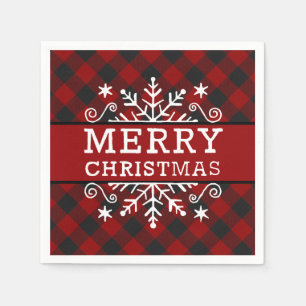 Serviette En Papier Flacon de neige Plaid Joyeux Noël