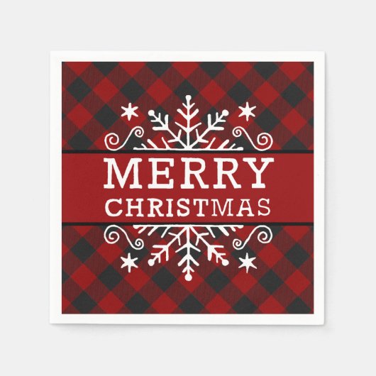 Serviette En Papier Flacon de neige Plaid Joyeux Noël (Devant)