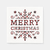 Serviette En Papier Flacon de neige Plaid Joyeux Noël (Devant)