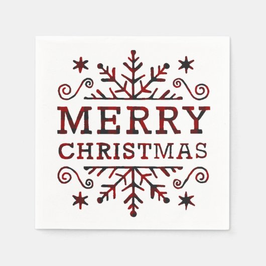 Serviette En Papier Flacon de neige Plaid Joyeux Noël (Devant)