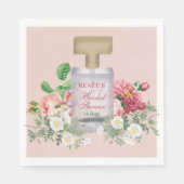 Serviette En Papier Flacon de parfum rose poudré Fleurs Mariage  (Devant)