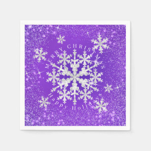 Serviette En Papier Flacons de neige violet blanc