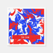 Serviette En Papier Flacons de rouge, blanc et bleu (Devant)