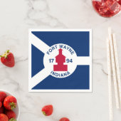 Serviette En Papier Flag Fort Wayne, Indiana Napkins (En situation)