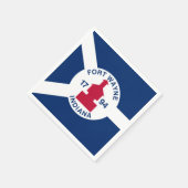 Serviette En Papier Flag Fort Wayne, Indiana Napkins (Coin)