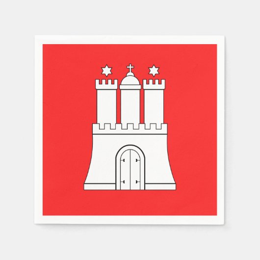 Serviette En Papier Flag of Hamburg Paper Napkins (Devant)