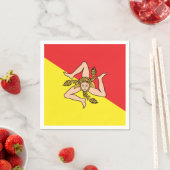 Serviette En Papier Flag of Sicily Sicilian Party & Dinner (En situation)