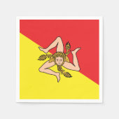 Serviette En Papier Flag of Sicily Sicilian Party & Dinner (Devant)