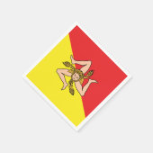 Serviette En Papier Flag of Sicily Sicilian Party & Dinner (Coin)