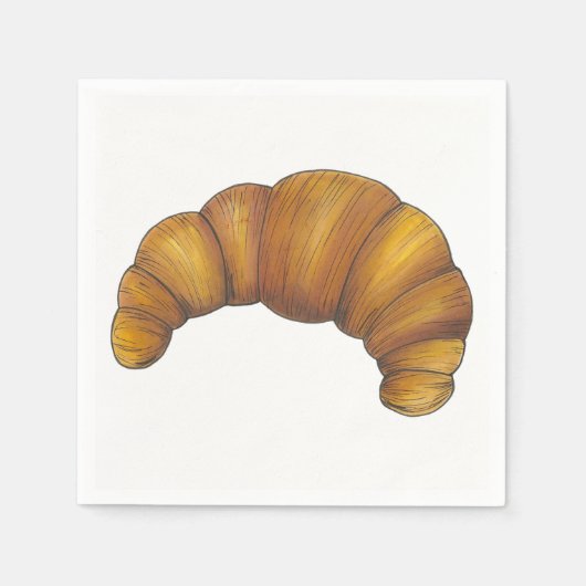 Serviette En Papier Flaky Buttery Croissant Français Pâtisserie Footy (Devant)