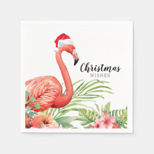 Serviette En Papier Flamant de Noël Vœux de Noël Papier