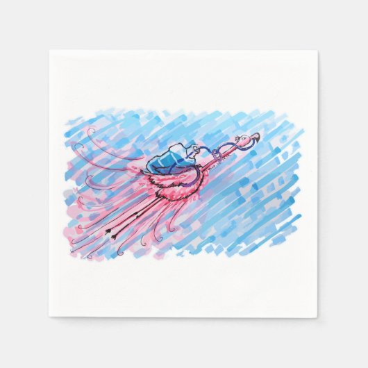 Serviette En Papier Flamant Hydraté (Devant)